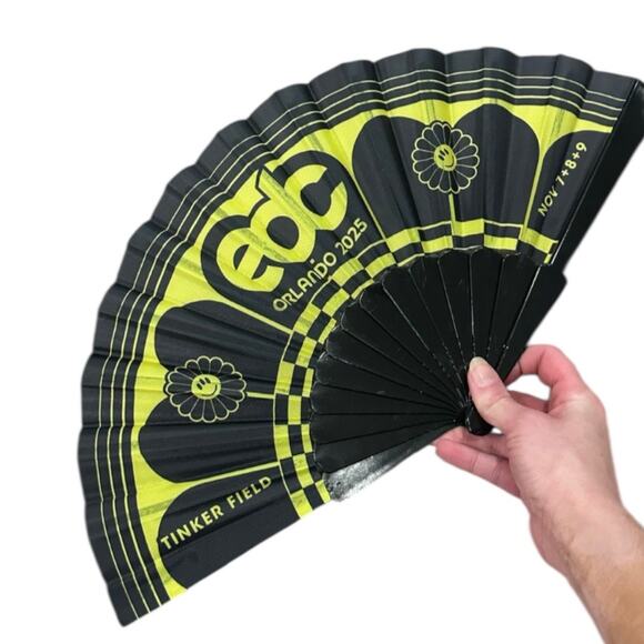 EDC 2025 Festival Rave Folding Hand Fan - Picture 4 of 7